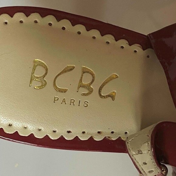 BCBG Paris Shoes Heels HALONA Patent Peep-Toe Slingback Red Women's Size 9B - Picture 9 of 12